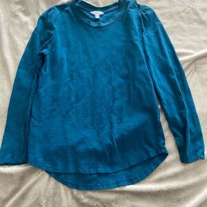 100% Cotton Time and Tru Vibrant Blue Crew Neck Top